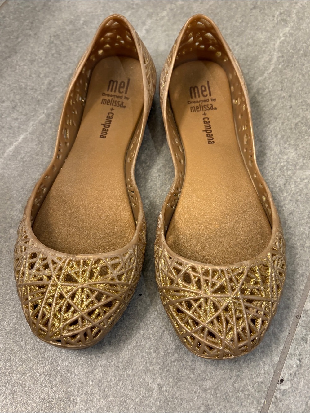 Mel Dreamed by Melissa + Campana Girls Zig Zag Ballet Flats Girl Size 1 not baby